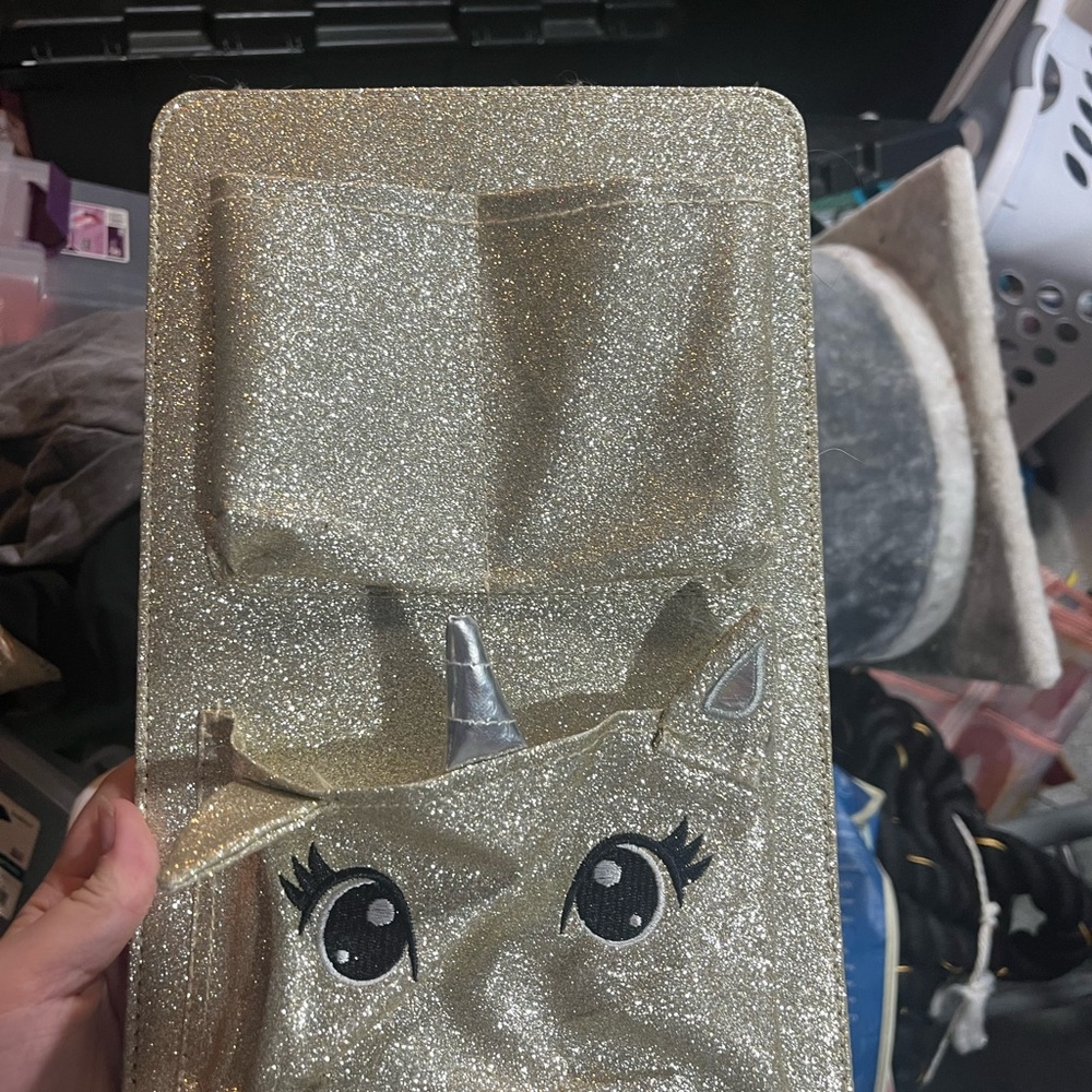 Glittery Gold Unicorn locker Magnet